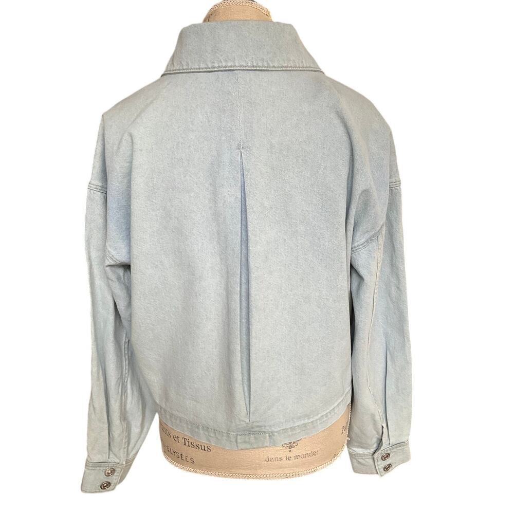 Paige Women's Denim Cropped Jacket Conner Shacket Beaumont Size Medium NWT - Picture 4 of 13